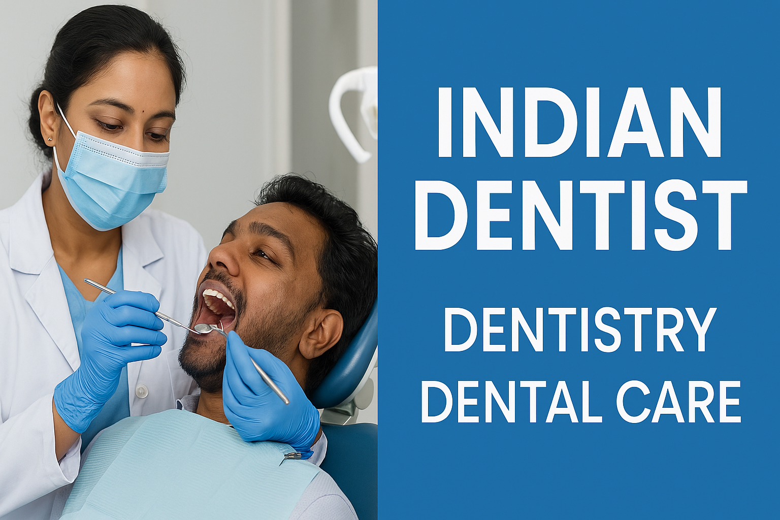 Dentist with a smiling patient in a clinic